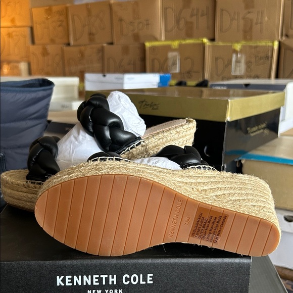 Kenneth Cole Black Braided Wedge Sandals - Picture 4 of 4